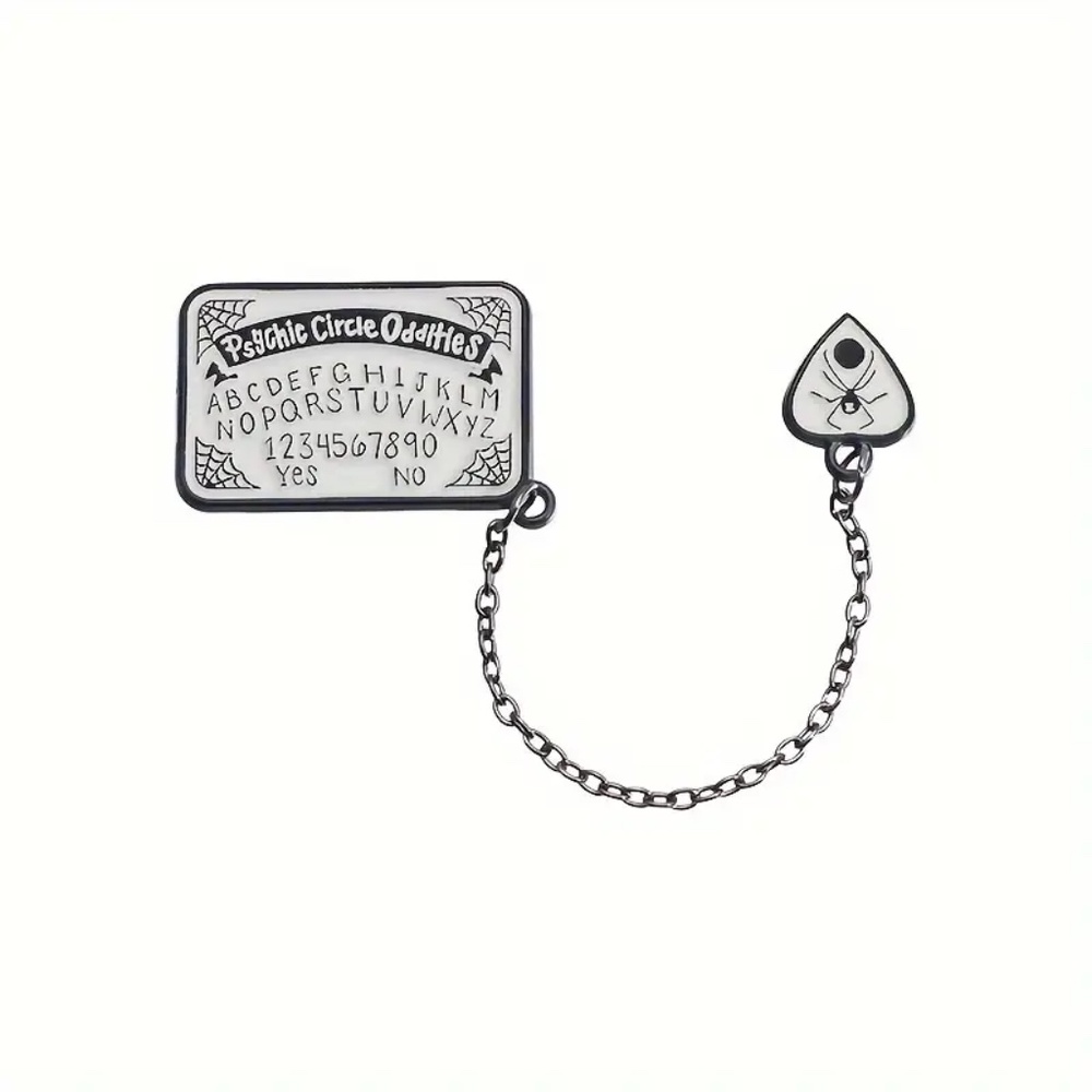 OUIJA BOARD W/ATTACHED PLANCHETTE OIL DRIPPED ENAMEL PIN LAPEL PIN BROOCH NWT